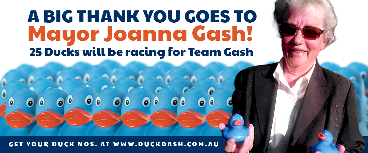 Joanna Gash supports the Shoalhaven Duck Dash