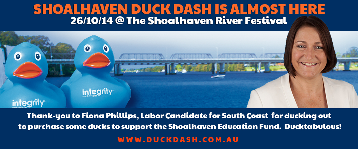 Fiona Phillips for South Coast supports the Shoalhaven Duck Dash